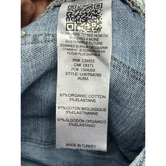 FRAME Women's Le High Straight Leg Raw Hem Blue Denim Jeans - Size 25 (26x26) - Picture 5 of 5